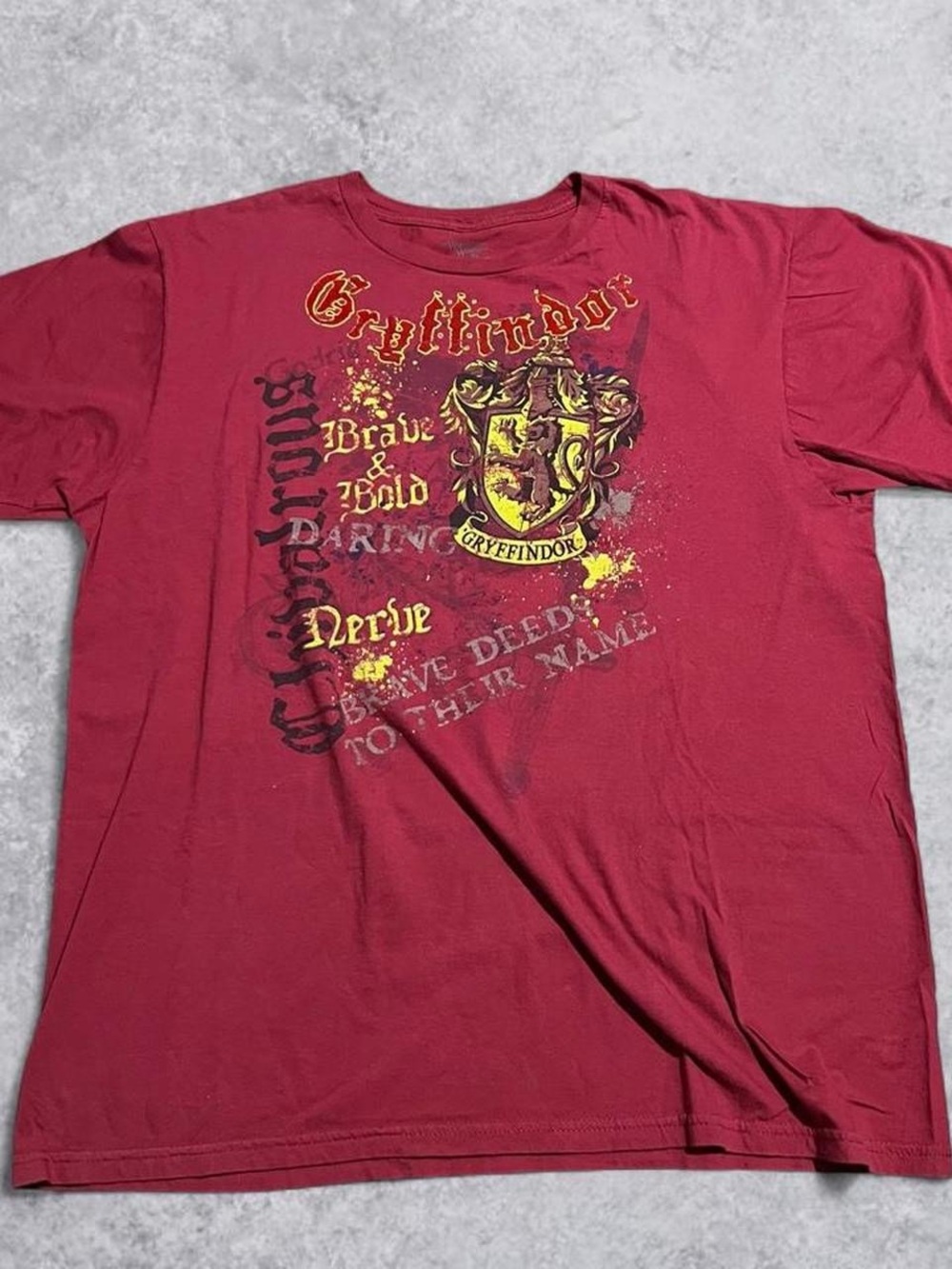Y2K Harry Potter Gryffindor Print Men’s Red TShirt XL Universal